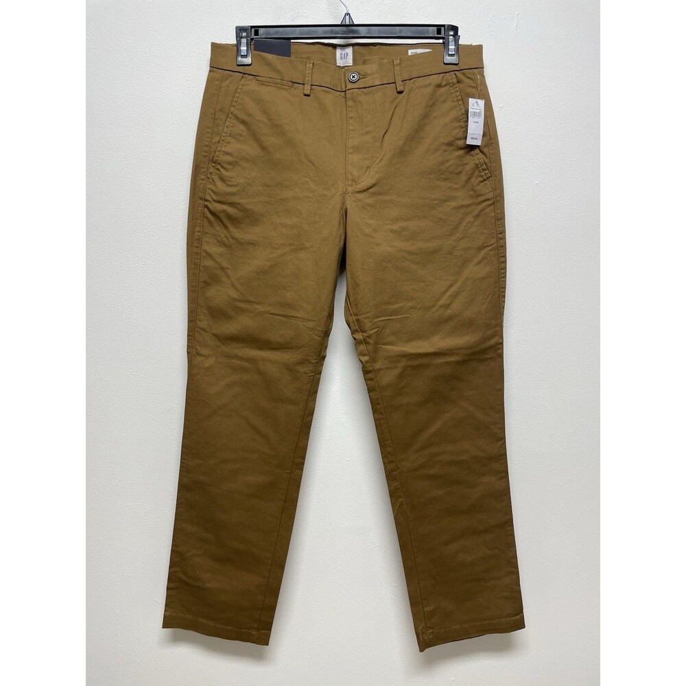 Gap Flex Men's 32x30 Essential Khaki Straight Comfort Stretch Waistband Slacks